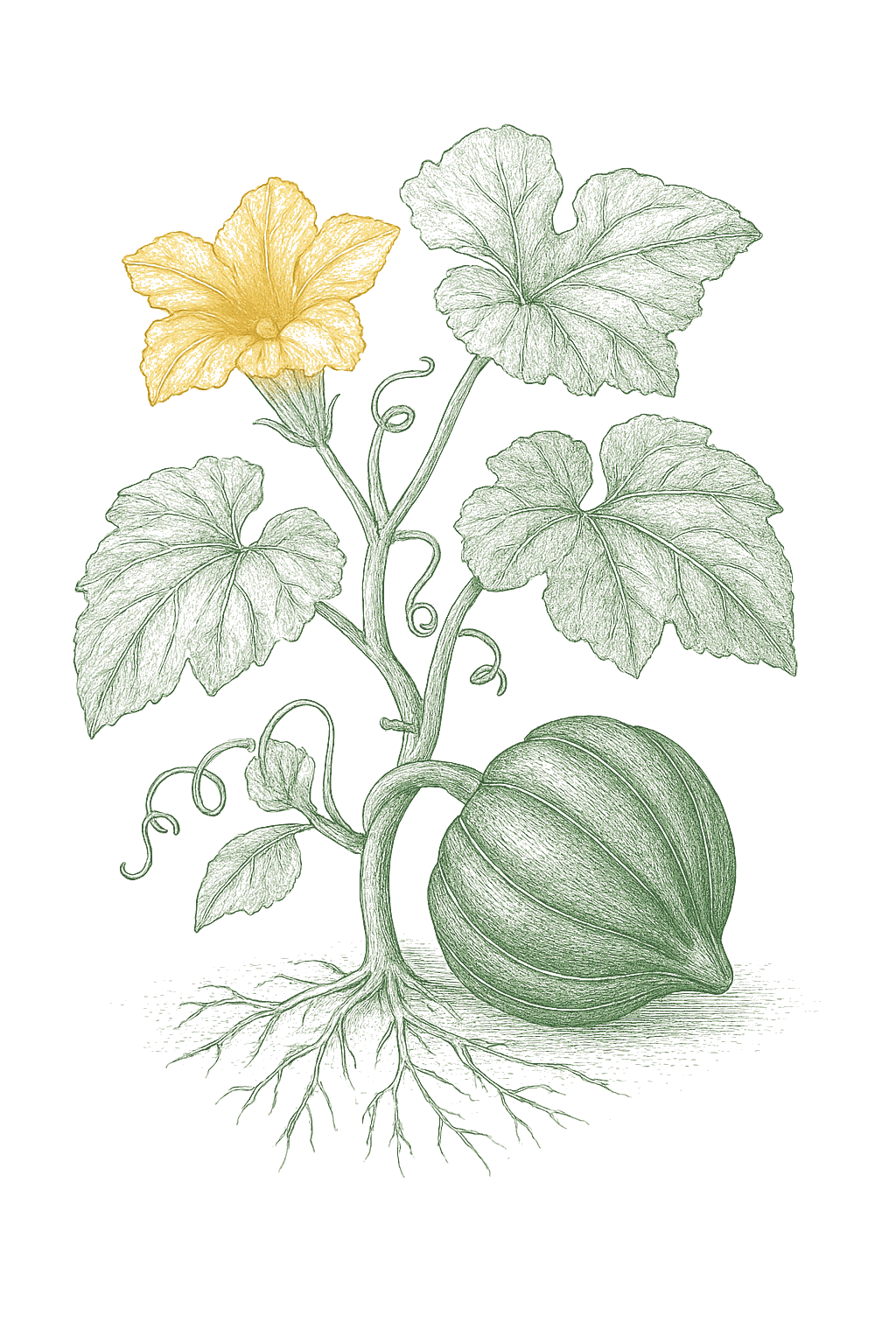 Acorn Squash mature plant