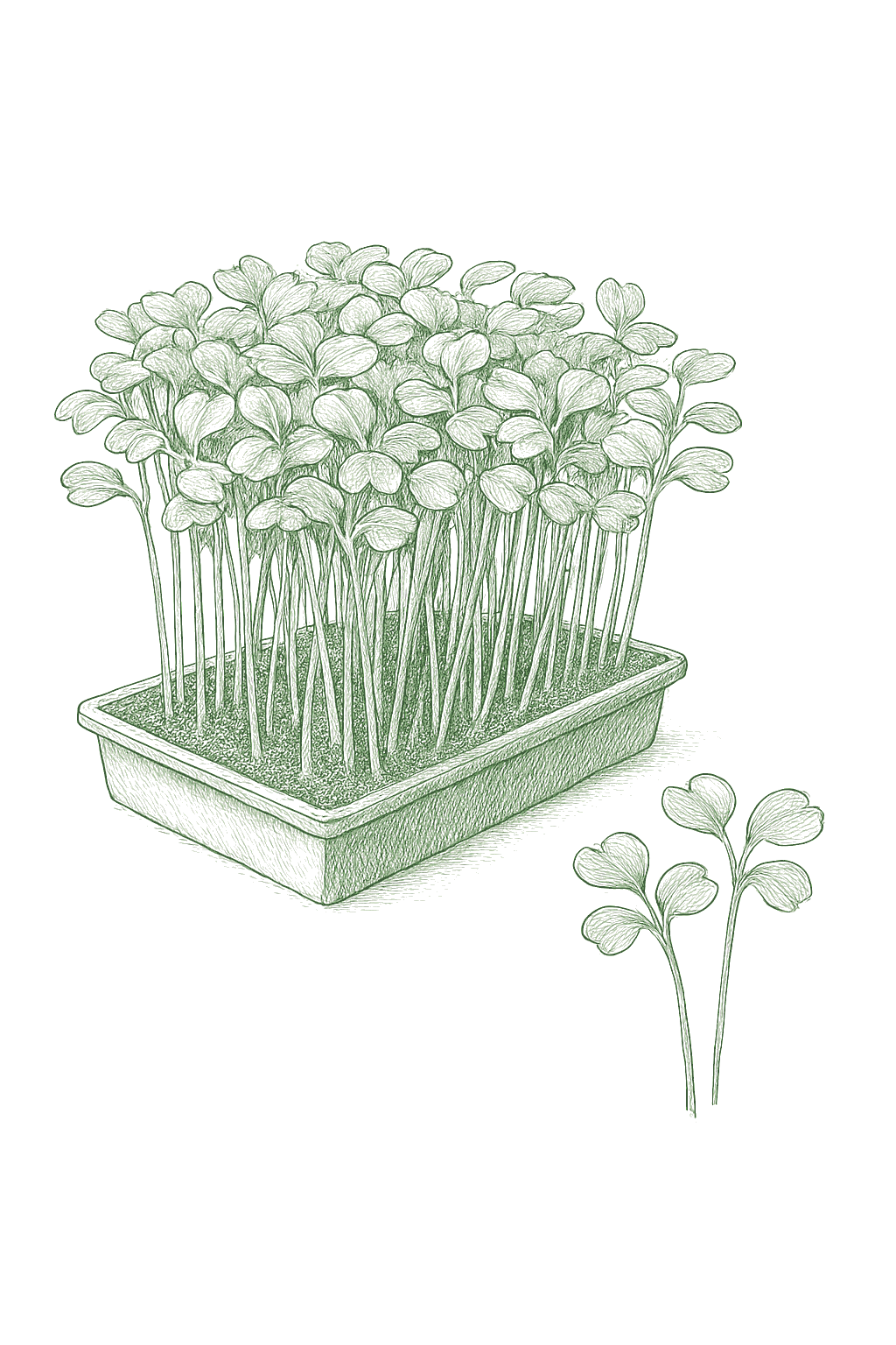 Arugula Microgreens, ready to cut