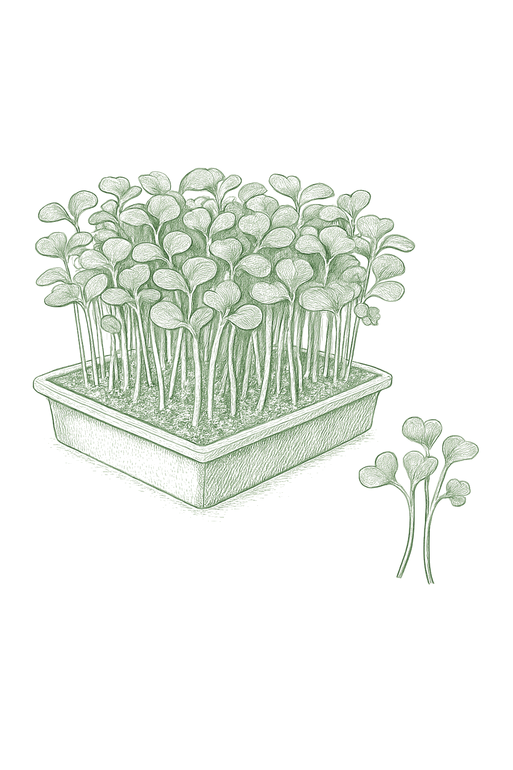 Broccoli Microgreens, ready to cut