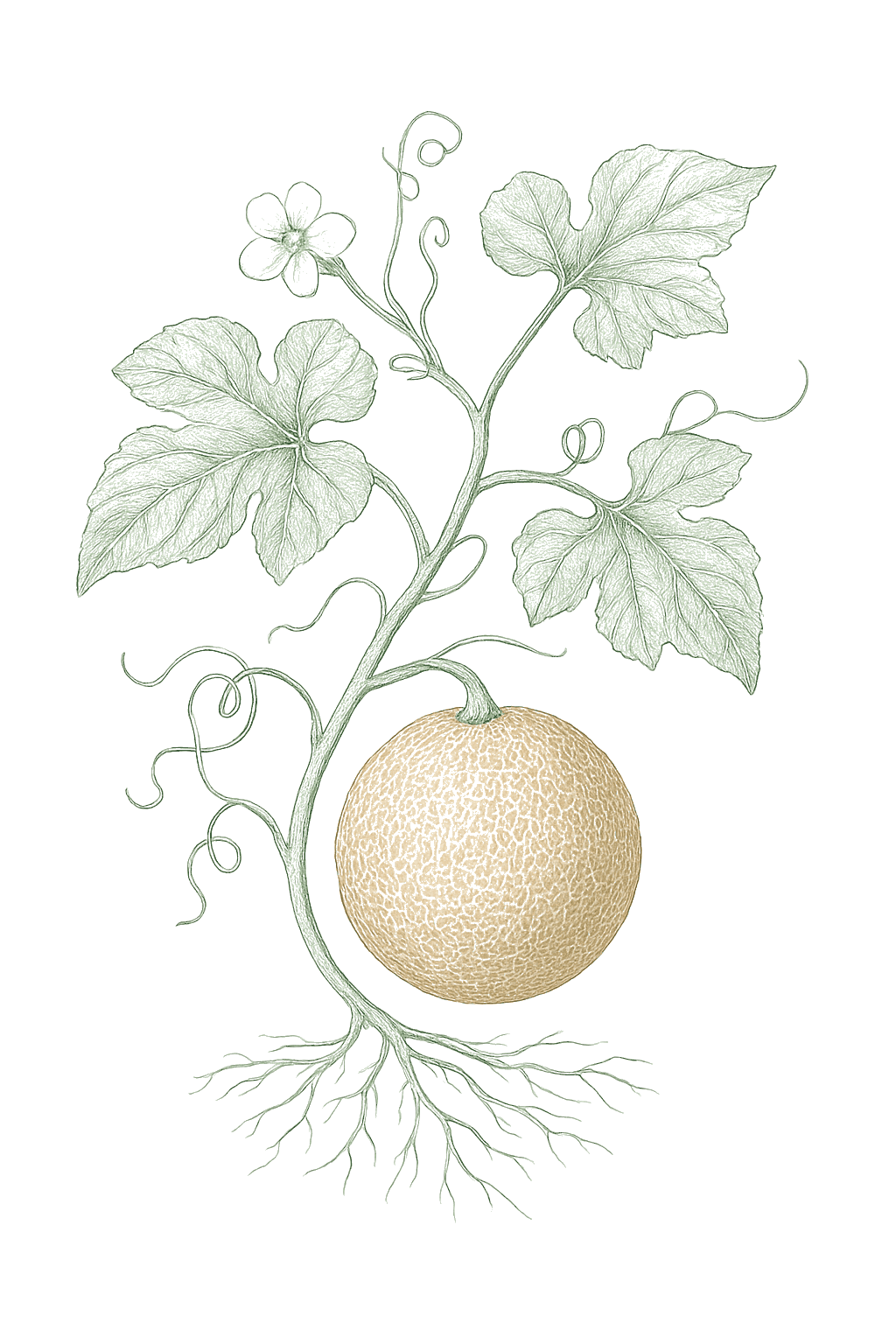 Cantaloupe / Rockmelon mature plant