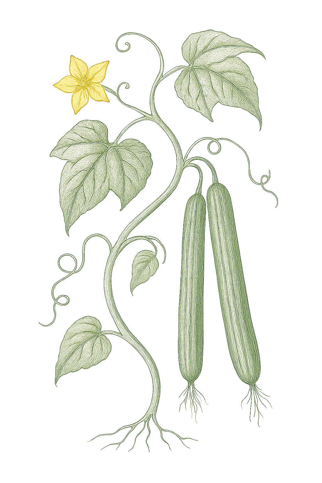 English Cucumber mature plant