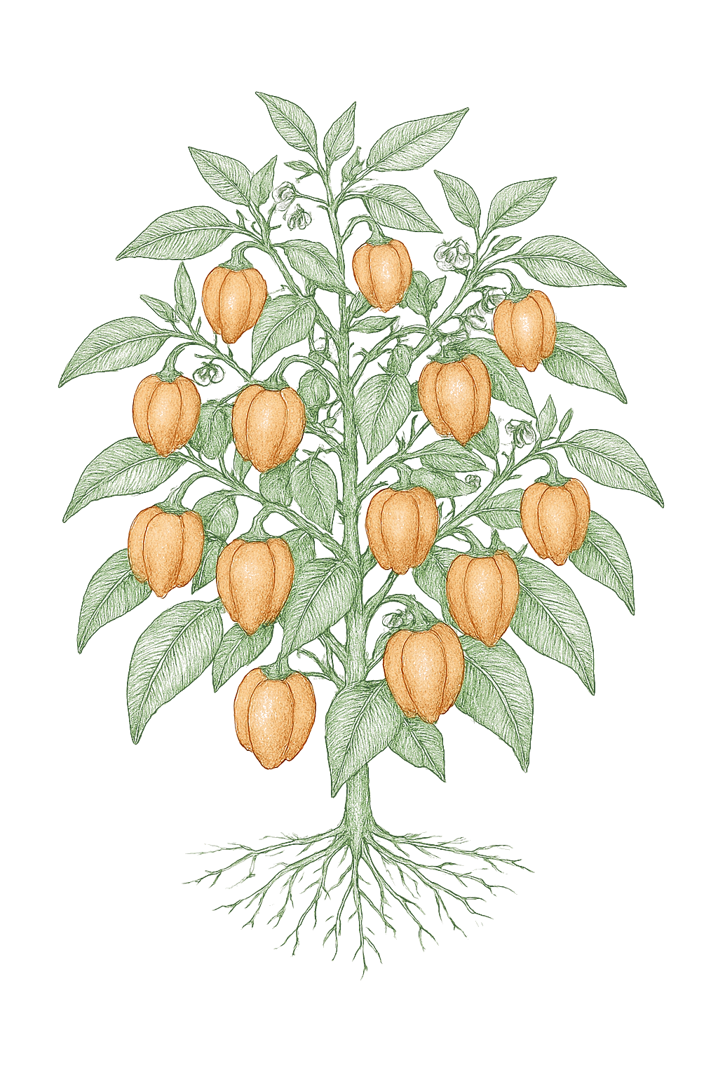 Habanero Pepper mature plant