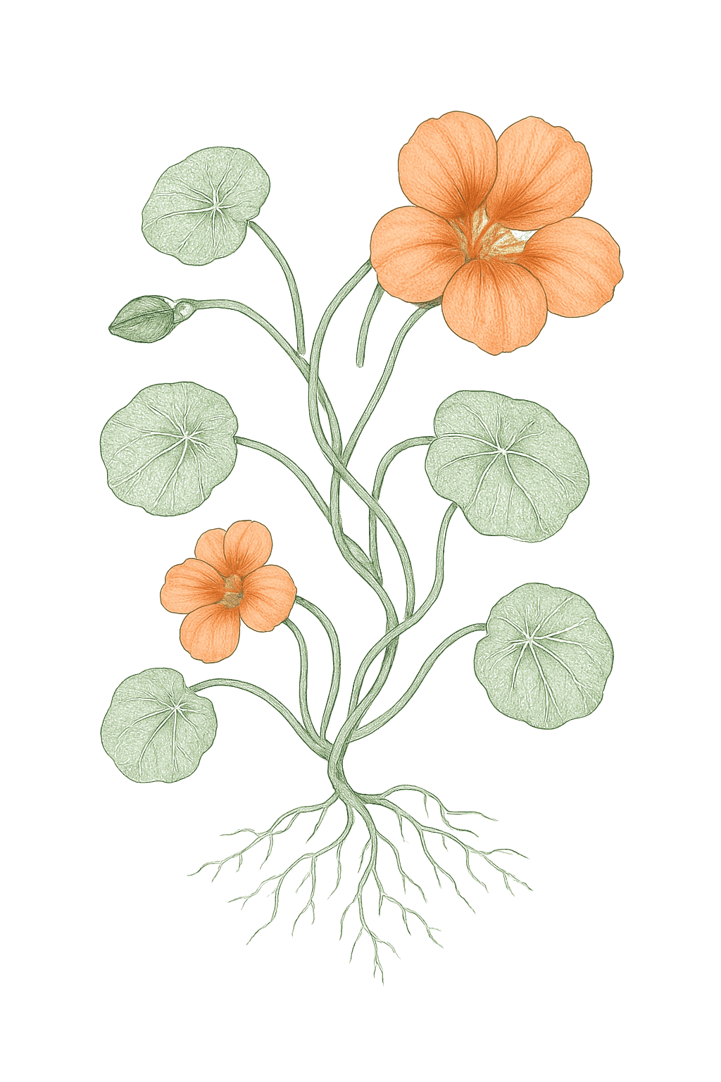 Nasturtium mature plant
