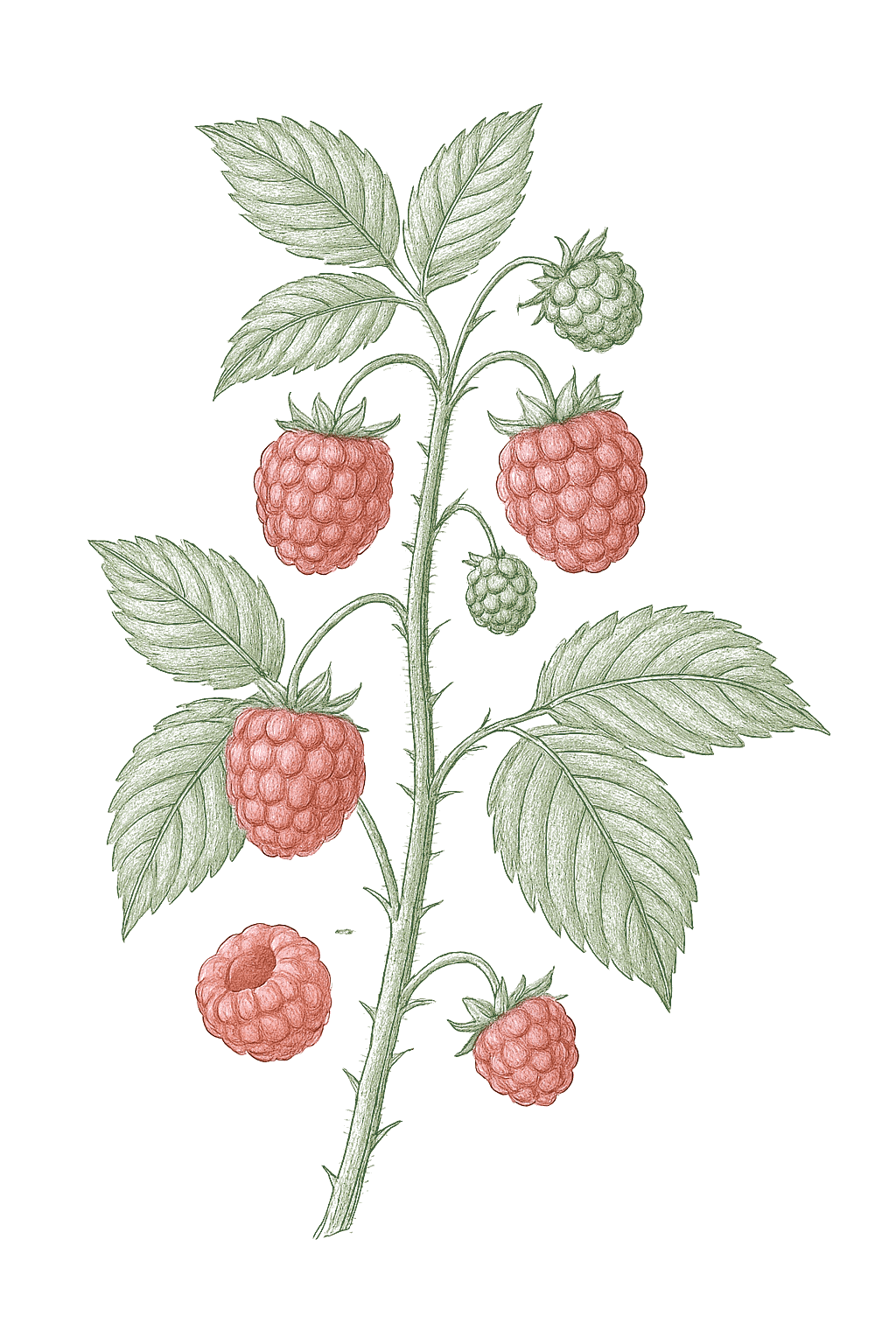 Raspberry mature plant