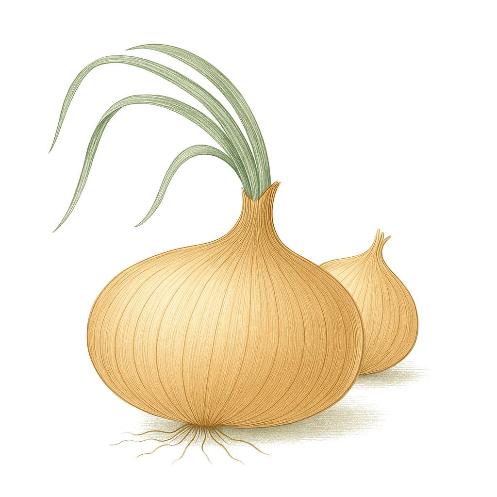 Yellow Granex onion illustration