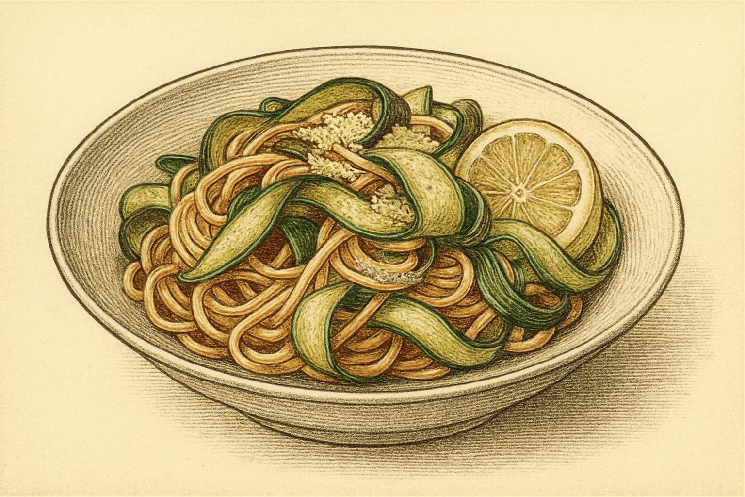 Zucchini, Lemon & Parmesan Pasta