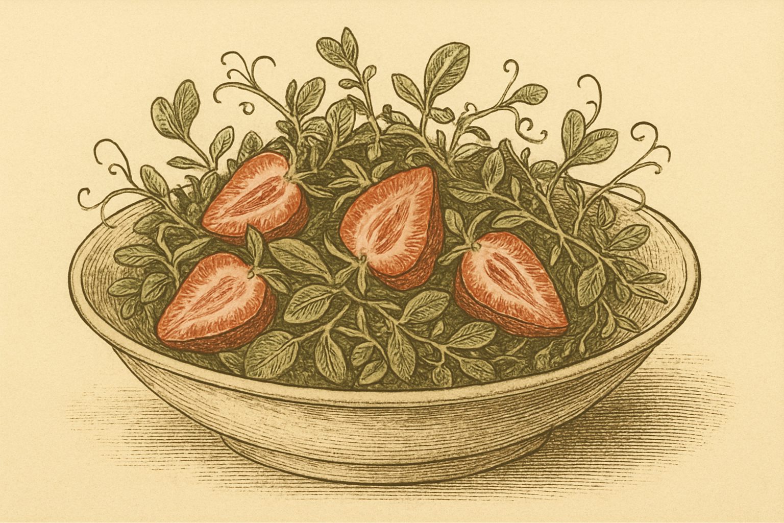 Pea Shoot & Strawberry Salad