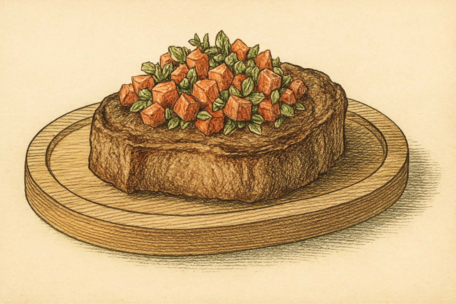 Ribeye with Tomato & Herb Bruschetta